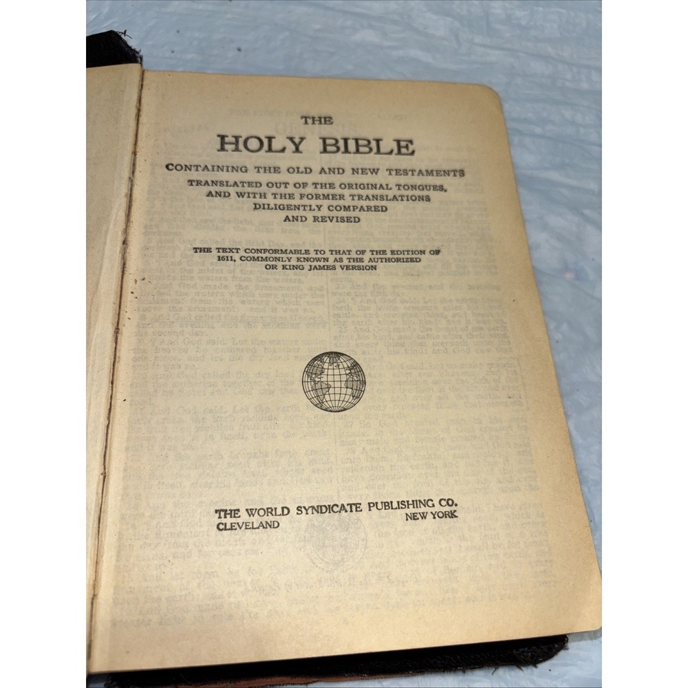 Vintage 1938 World Syndicate KJV Holy Bible Red Letter Edition Maps Study - Picture 10 of 16